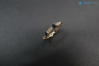 Blue Sapphire and Diamond Wedding Ring in 14K Yellow Gold Unique Wedding Band - DisneyValley 