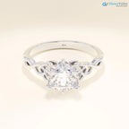 Celtic Knot Engagement Ring, Solid Gold Round Solitaire Ring, Twisted Irish Ring - DisneyValley 