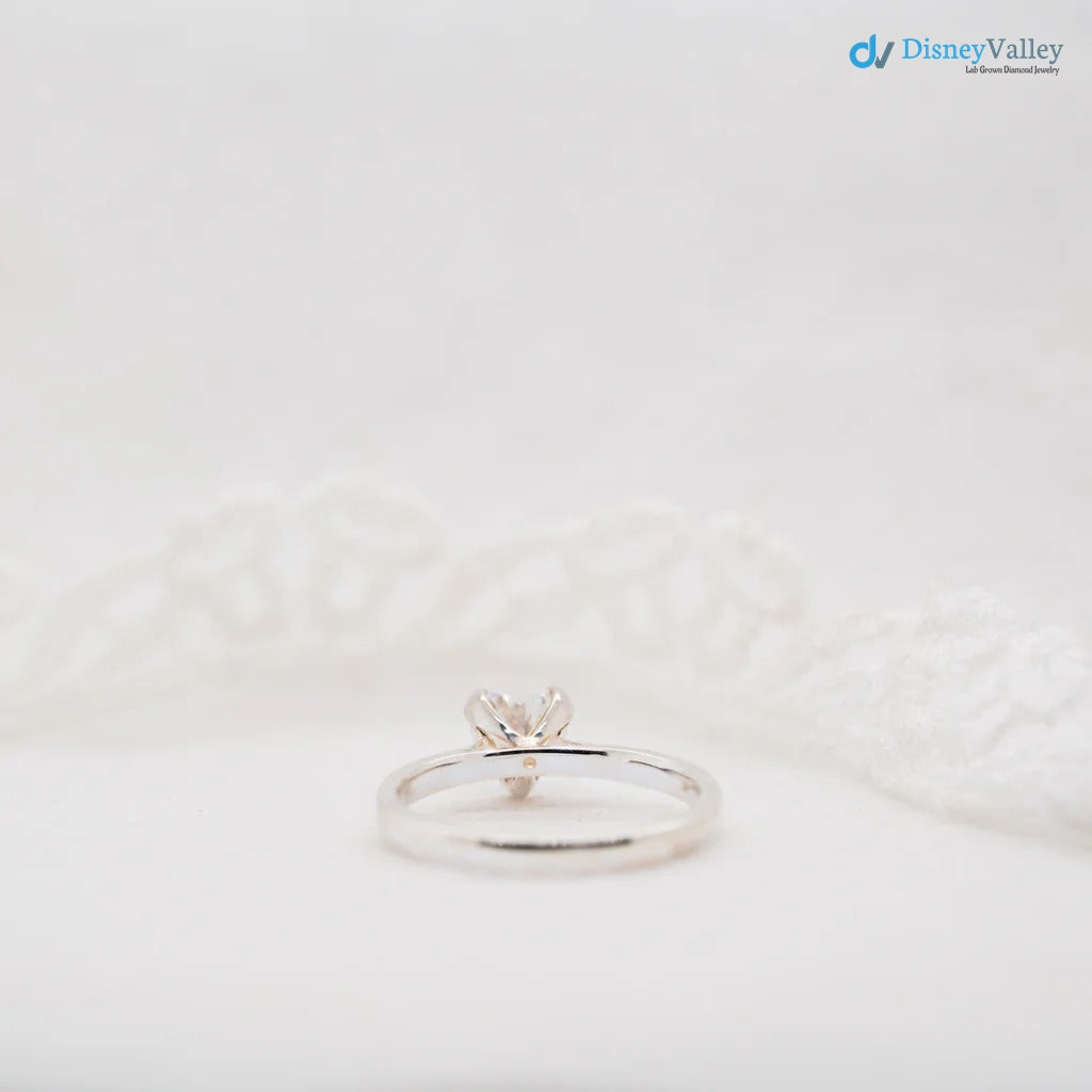 The Valentina Ring Heart Cut Lab Diamond Classic Engagement Solitaire Ring - DisneyValley 