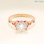Celtic Knot Engagement Ring, Solid Gold Round Solitaire Ring, Twisted Irish Ring - DisneyValley 