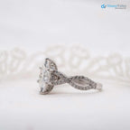 The Zelmera Ring 2.35ct D-E VVS1 Marquise Cut Shoulder Set Engagement Ring - DisneyValley 