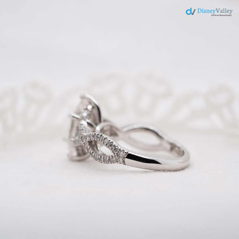 The Zelmera Ring 2.35ct D-E VVS1 Marquise Cut Shoulder Set Engagement Ring - DisneyValley 