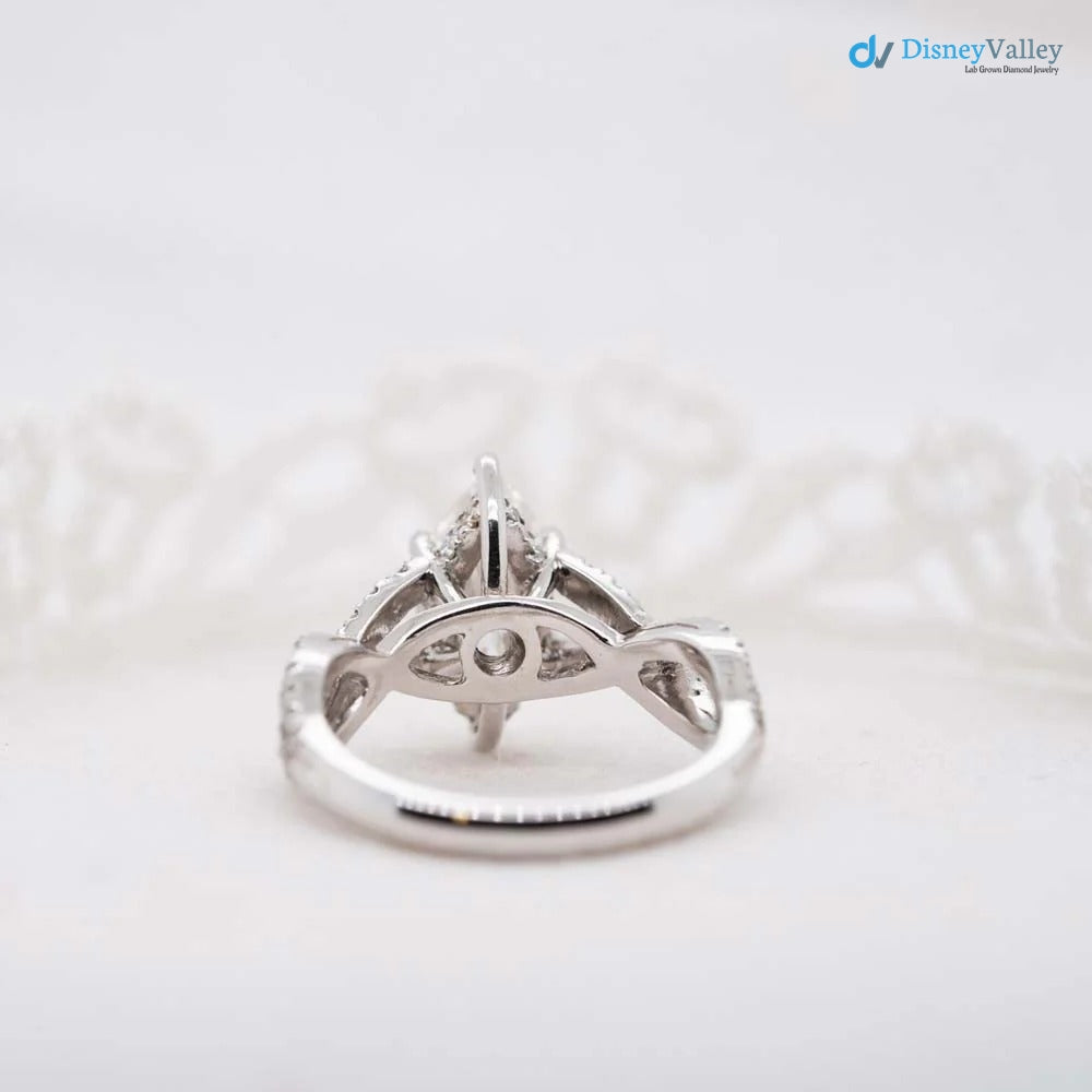 The Zelmera Ring 2.35ct D-E VVS1 Marquise Cut Shoulder Set Engagement Ring - DisneyValley 