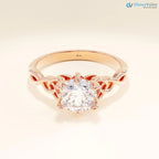 Celtic Knot Engagement Ring, Solid Gold Round Solitaire Ring, Twisted Irish Ring - DisneyValley 