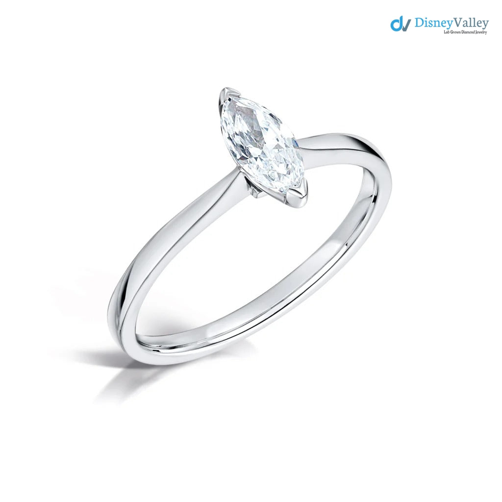 The Nouveau Ring Lab Diamond Marquise Cut Shoulder Set Engagement Ring Secondary image