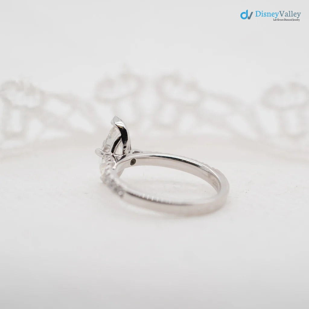 The Nouveau Ring Lab Diamond Marquise Cut Shoulder Set Engagement Ring - DisneyValley 