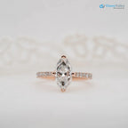 The Nouveau Ring Lab Diamond Marquise Cut Shoulder Set Engagement Ring - DisneyValley 