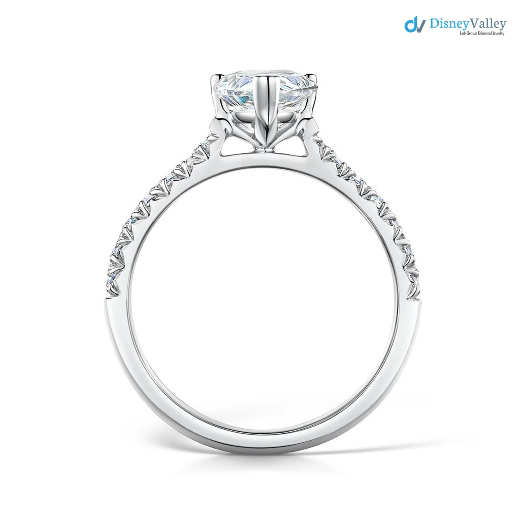 The Nouveau Ring Lab Diamond Marquise Cut Shoulder Set Engagement Ring - DisneyValley 