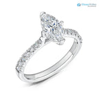 The Nouveau Ring Lab Diamond Marquise Cut Shoulder Set Engagement Ring - DisneyValley 