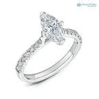 The Nouveau Ring Lab Diamond Marquise Cut Shoulder Set Engagement Ring - DisneyValley 