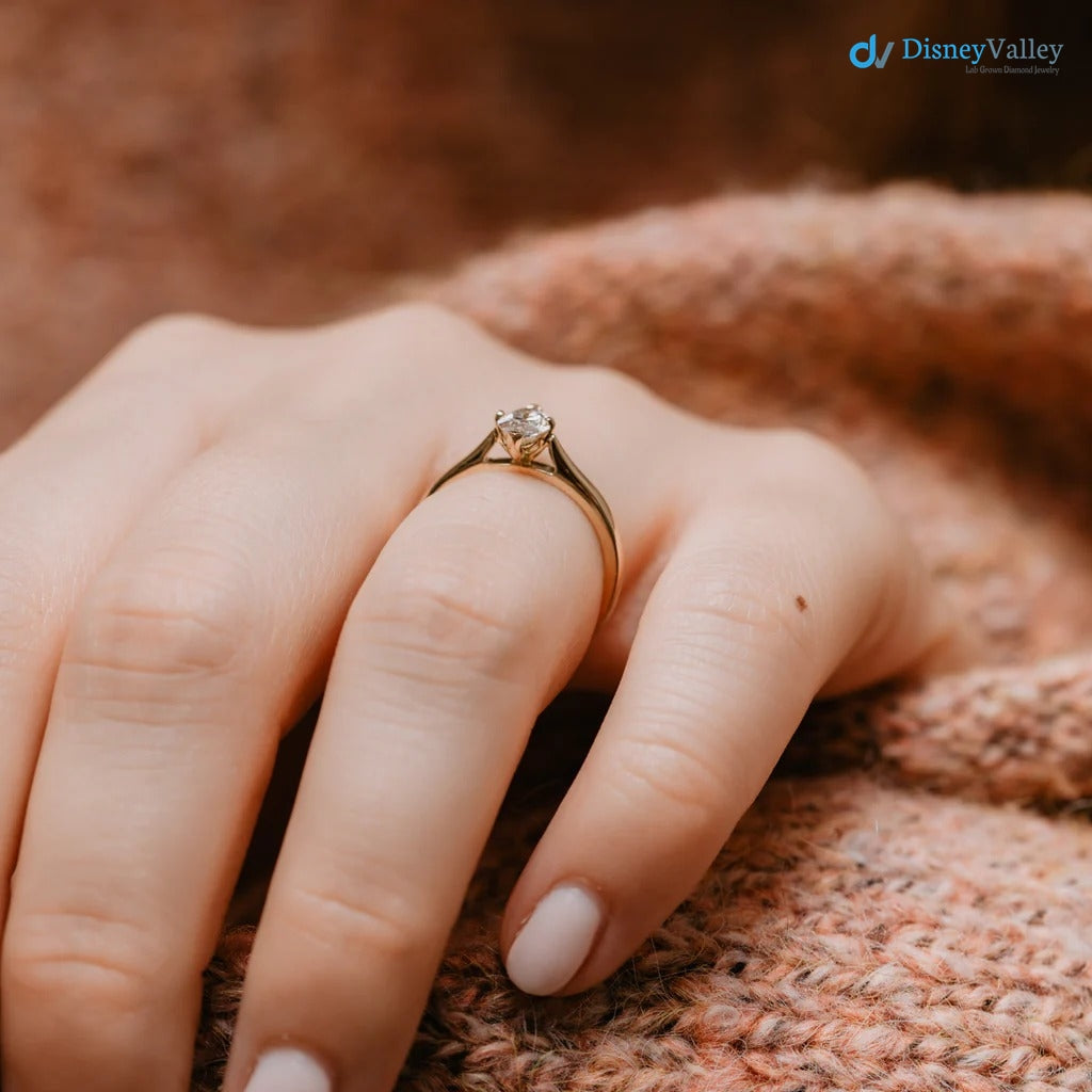 The Ottilie Ring Marquise Lab Diamond Timeless Engagement Solitaire Rings - DisneyValley 