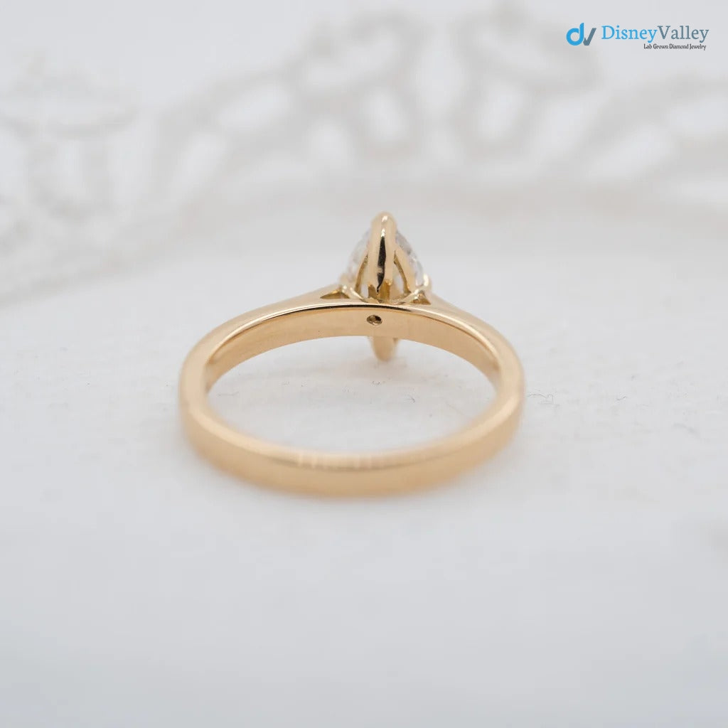The Ottilie Ring Marquise Lab Diamond Timeless Engagement Solitaire Rings - DisneyValley 