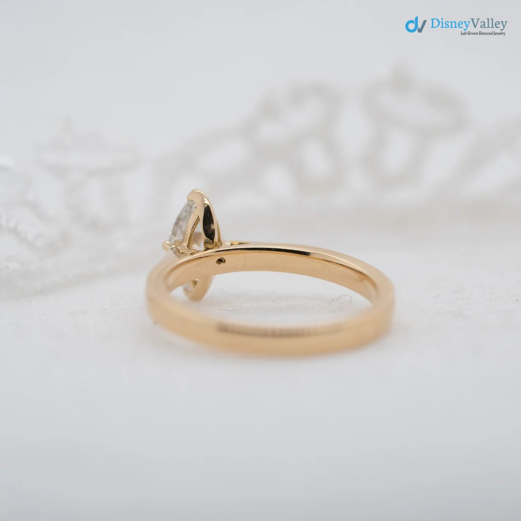 The Ottilie Ring Marquise Lab Diamond Timeless Engagement Solitaire Rings - DisneyValley 