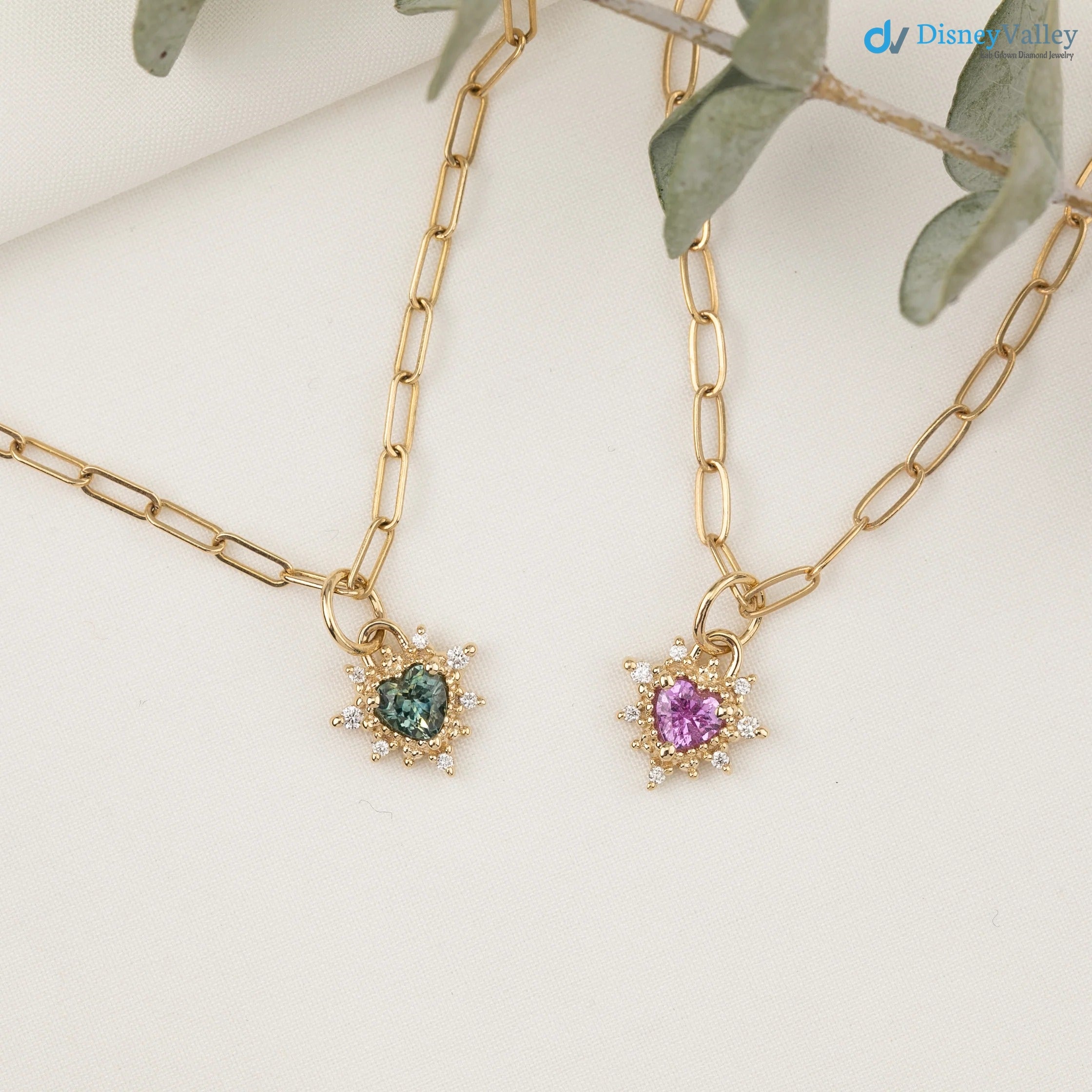 1 caret Heart diamond halo Charm Necklace an pendent
