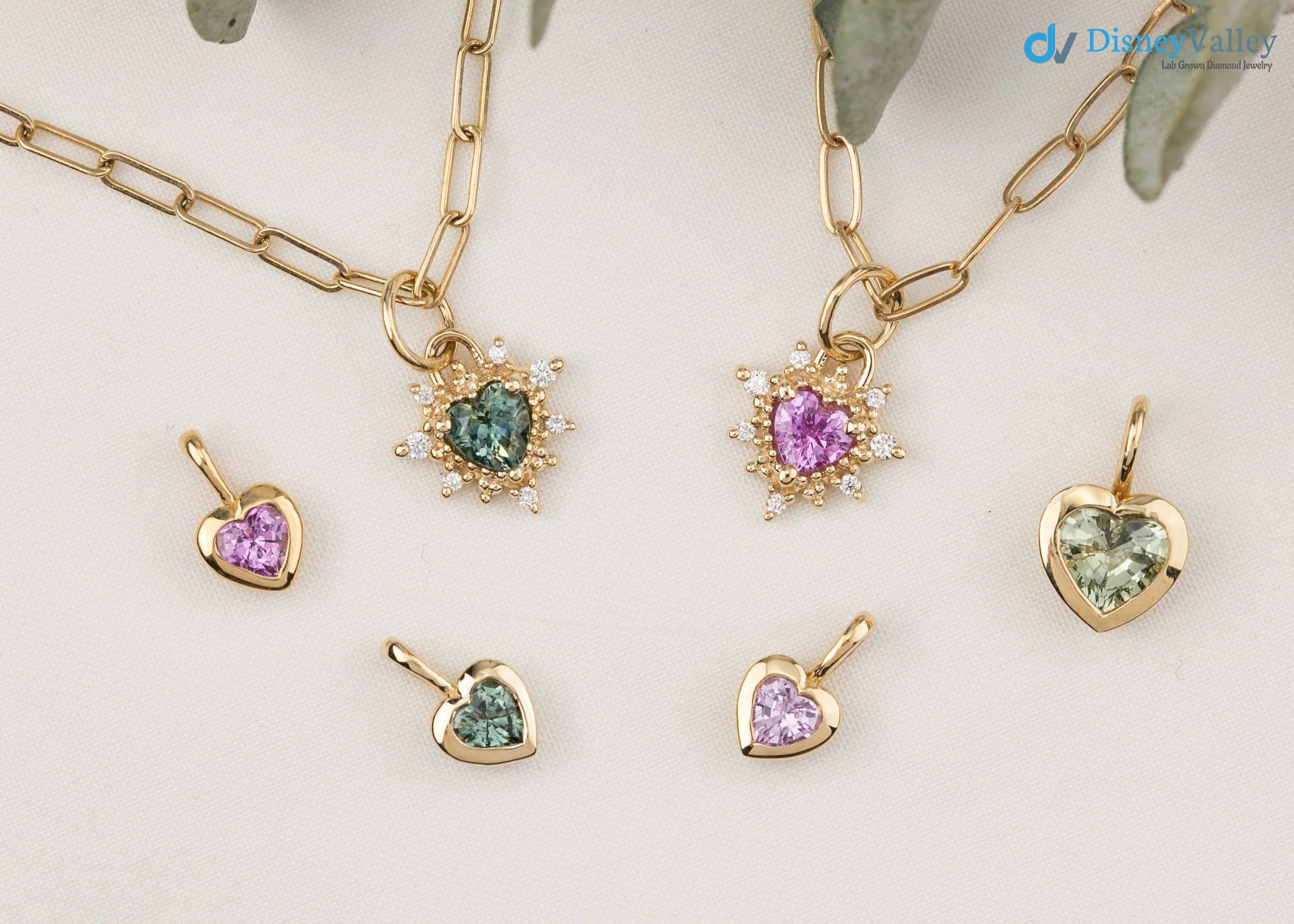 1 caret Heart diamond halo Charm Necklace an pendent