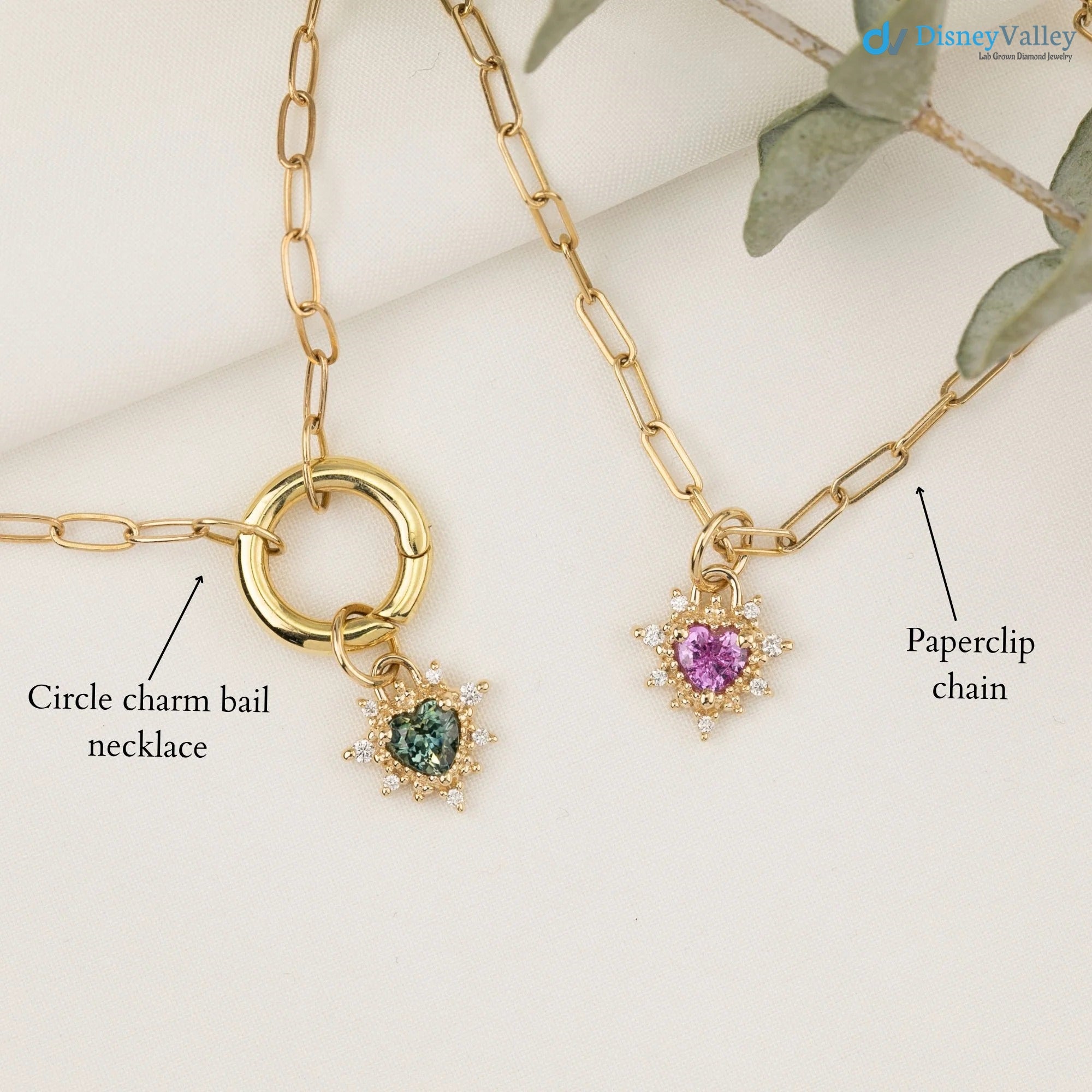 1 caret Heart diamond halo Charm Necklace an pendent