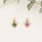 1 caret Heart diamond halo Charm Necklace an pendent