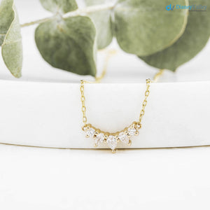 5 pear diamond Gloria Curved Diamond Necklace