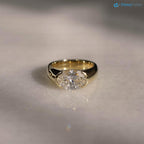 2.5 CT Oval Cut Lab Grown Diamond Ring Solid Gold engagement Ring - DisneyValley 