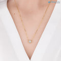 Dahlia Charm Solitaire Necklace, 0.50ct Lab Diamond