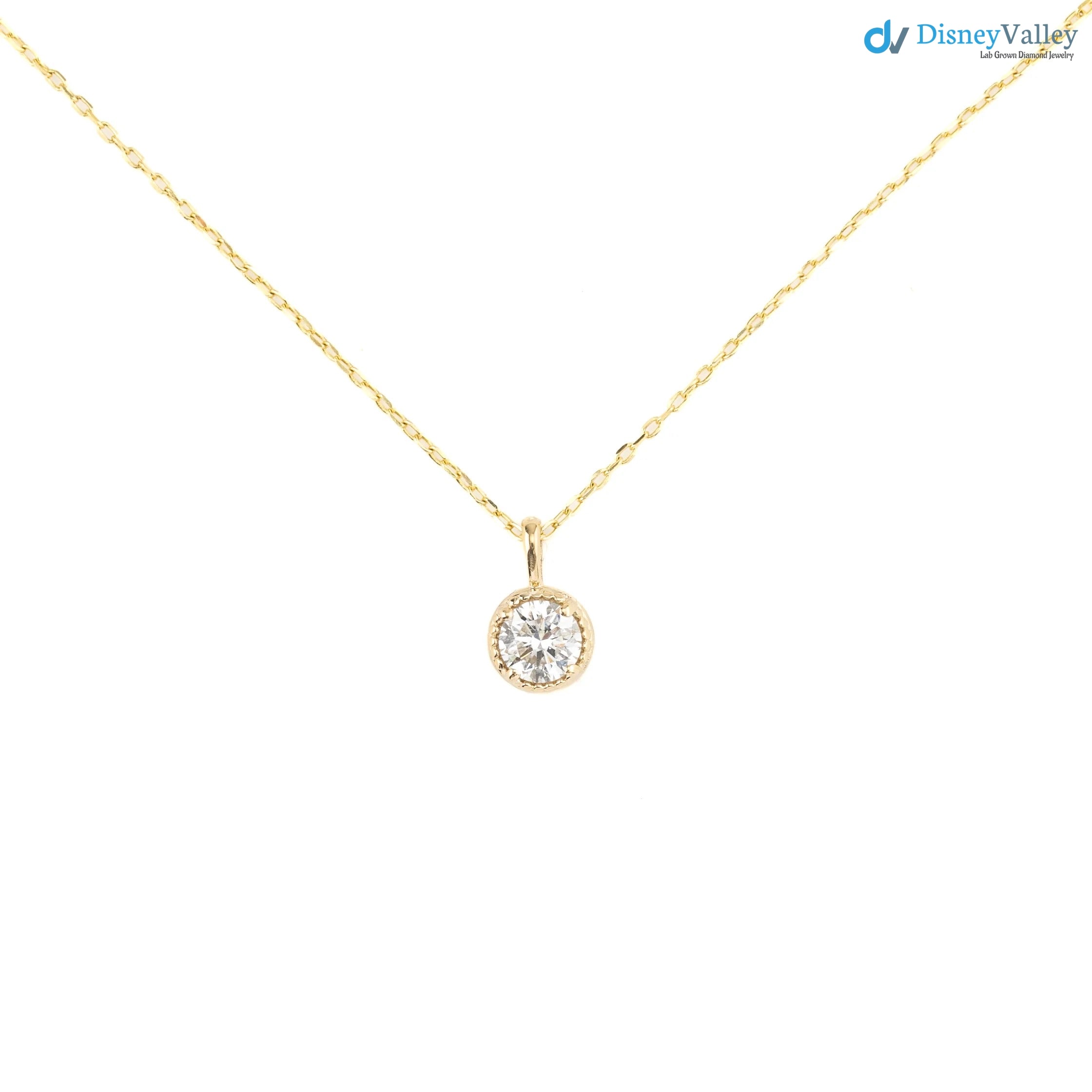 Dahlia Charm Solitaire Necklace, 0.50ct Lab Diamond