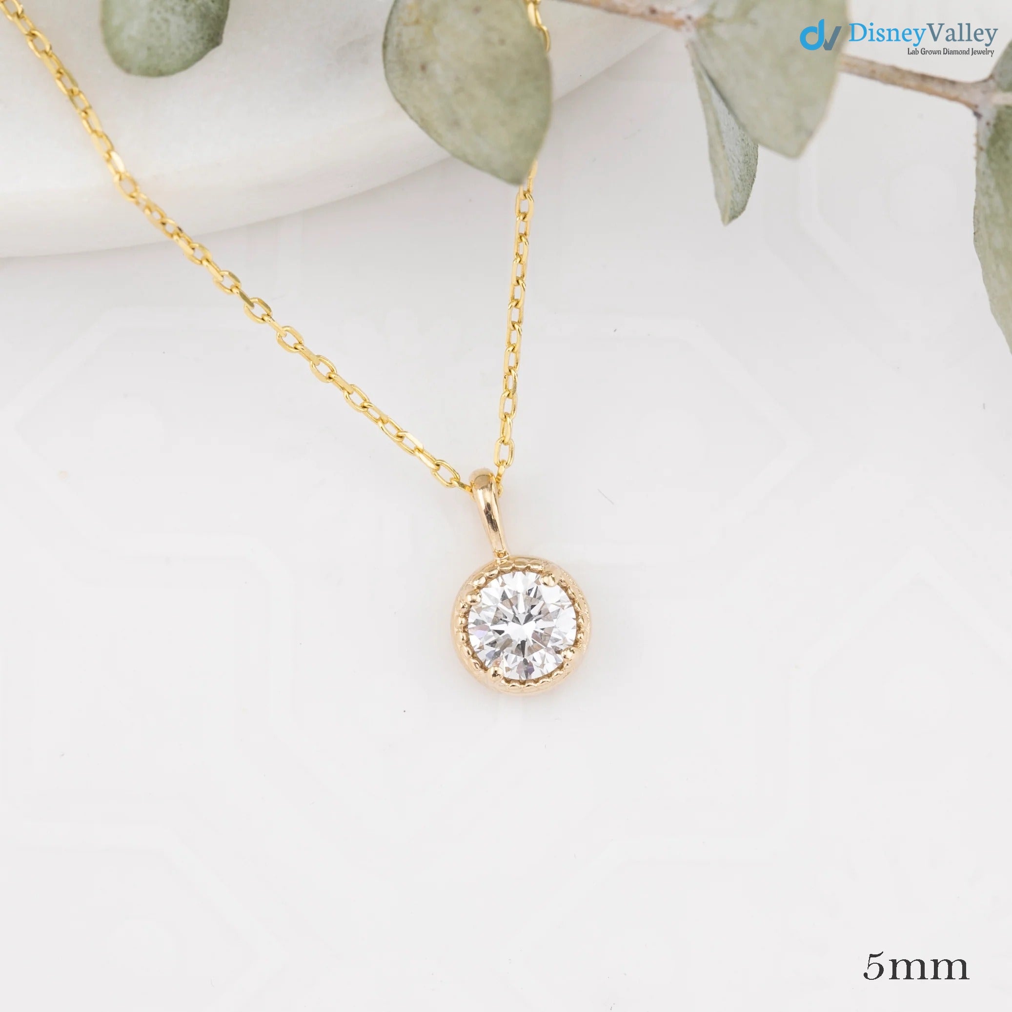 Dahlia Charm Solitaire Necklace, 0.50ct Lab Diamond Secondary image