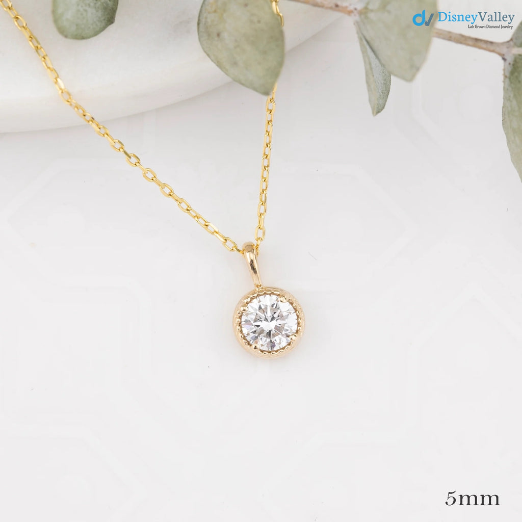Dahlia Charm Solitaire Necklace, 0.50ct Lab Diamond