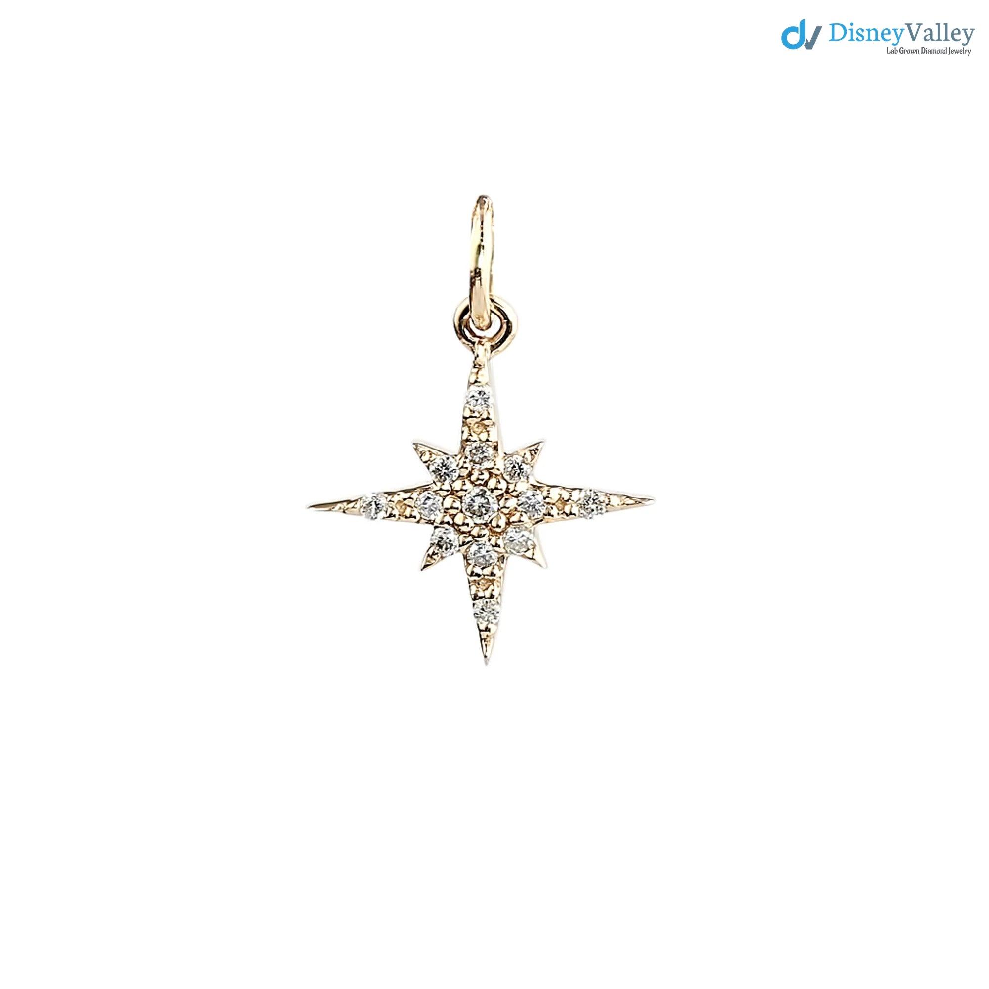 Starburst round lab grown Diamond Pave Necklace
