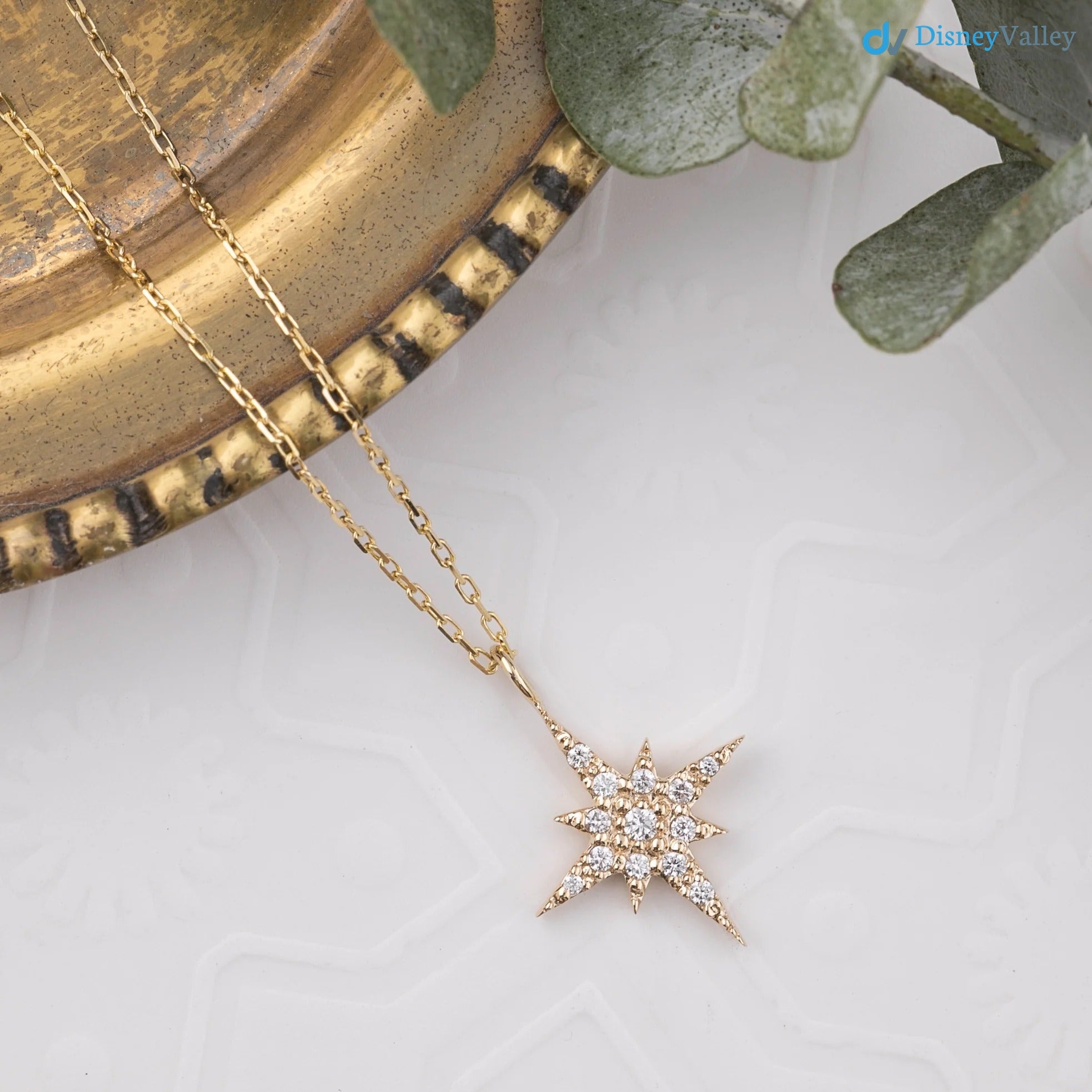 Starburst round lab grown Diamond Pave Necklace
