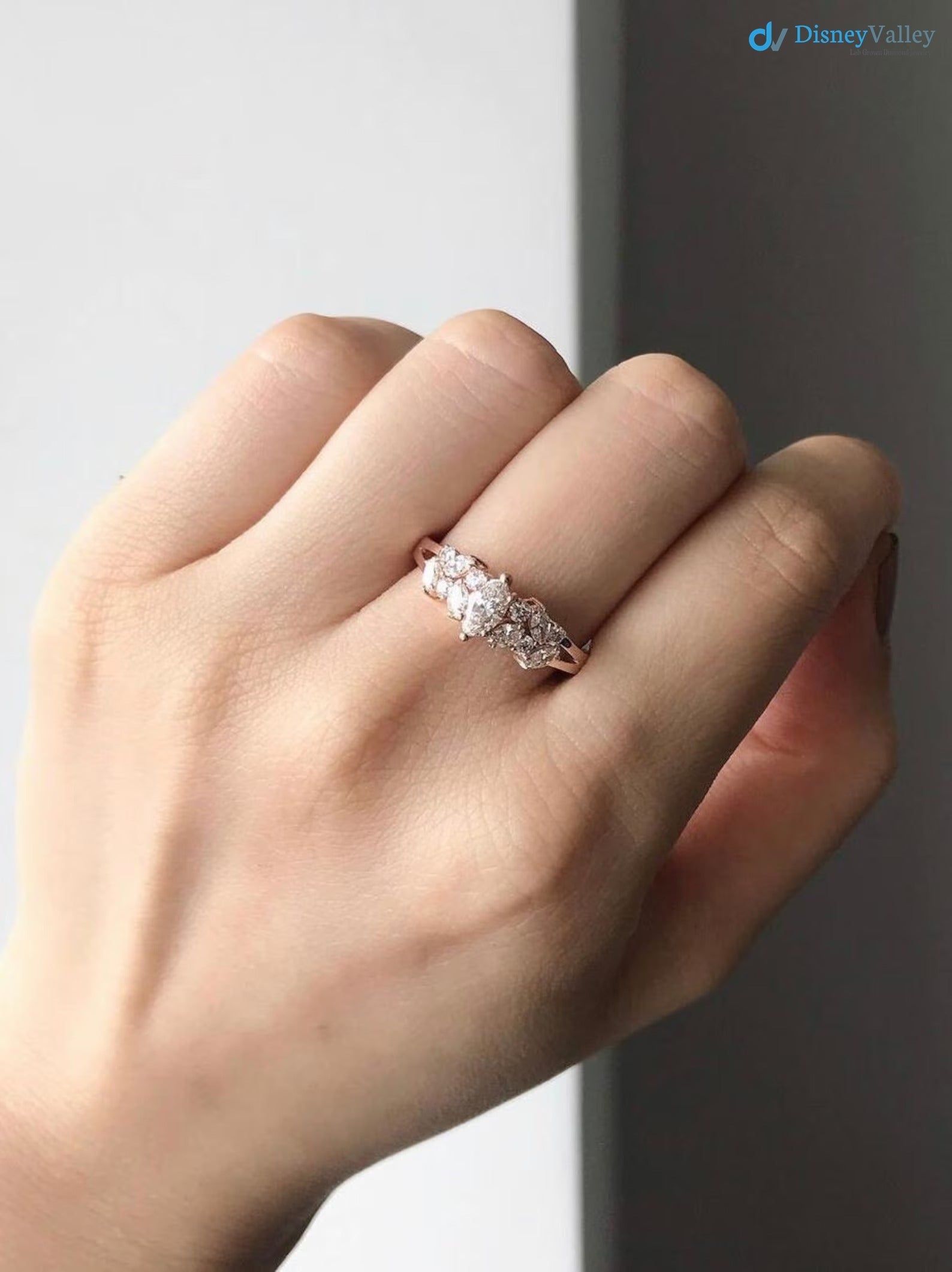 Marquise Diamond Unique Women Best Man Made Lab Grown Diamond Engagement Ring - DisneyValley  Main image