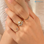 Women's Gold Oval Minimalist Solitaire Ring Simple Proposal Engagement Ring - DisneyValley 