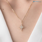 Starburst round lab grown Diamond Pave Necklace