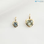 Green Sapphire Heart diamond Necklace and cable chain
