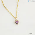 Pink Sapphire Heart diamond Necklace and cable chain