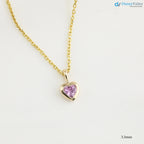 Pink Sapphire Heart diamond Necklace and cable chain