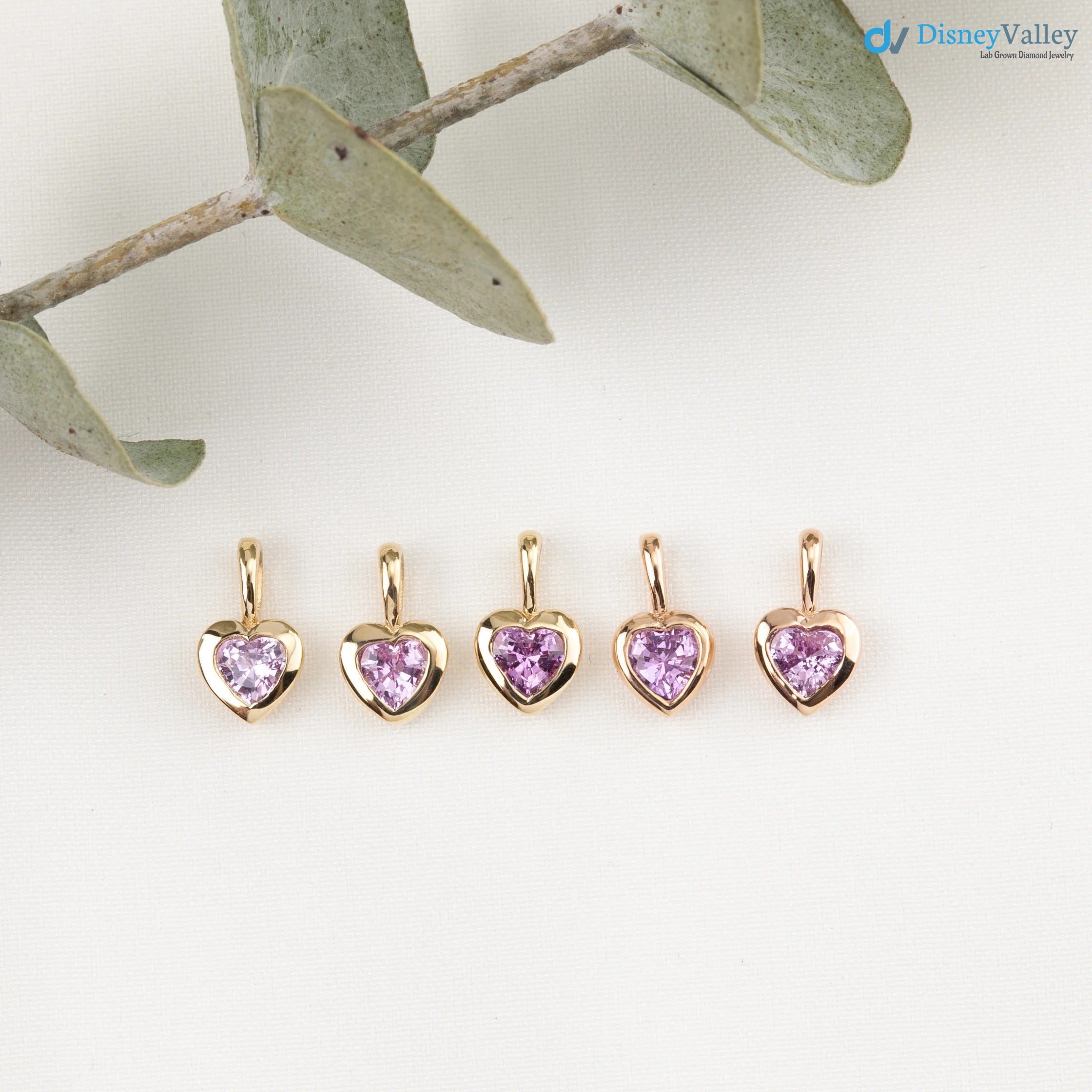 Pink Sapphire Heart diamond Necklace and cable chain