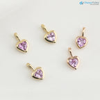 Pink Sapphire Heart diamond Necklace and cable chain