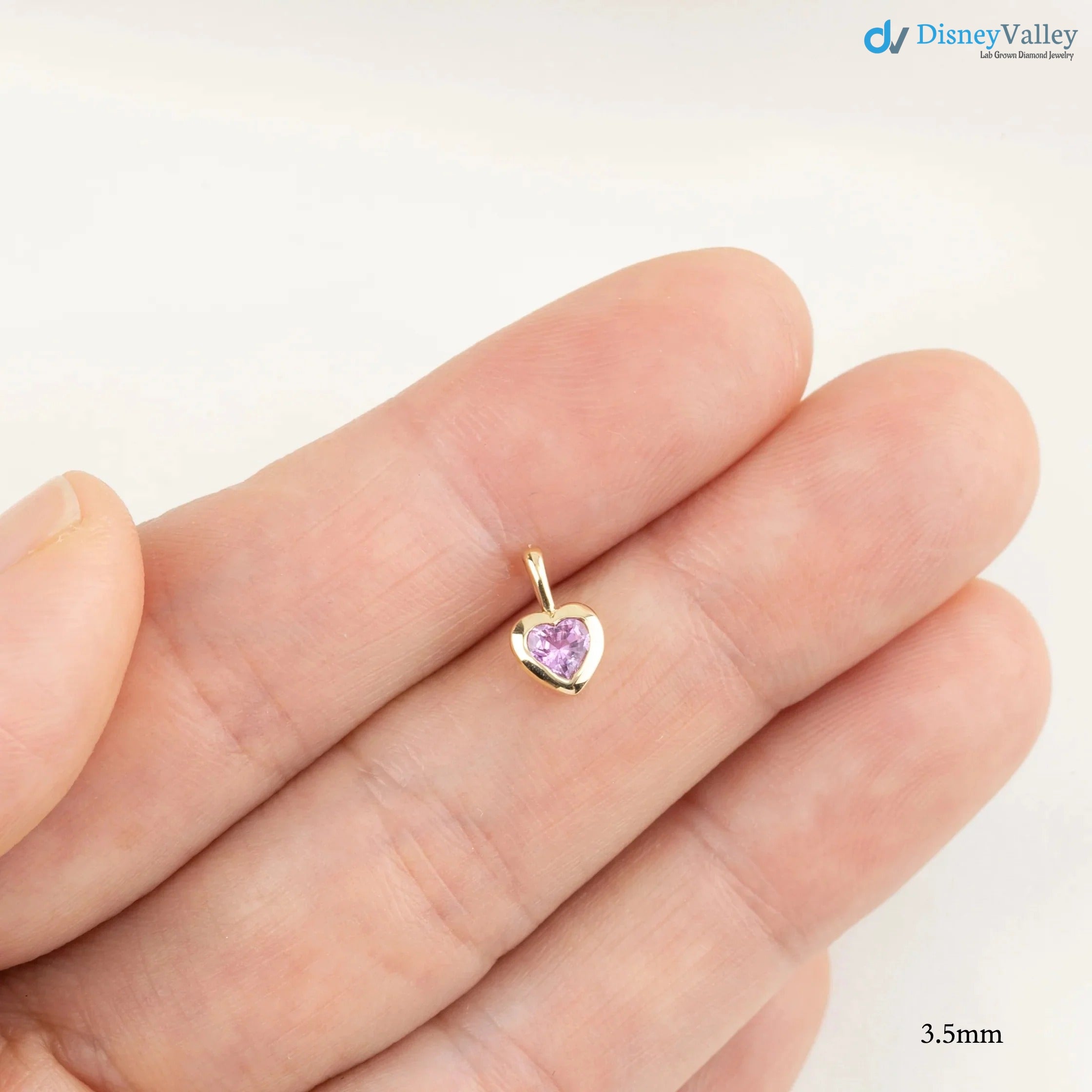 Pink Sapphire Heart diamond Necklace and cable chain