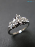 Marquise Diamond Unique Women Best Man Made Lab Grown Diamond Engagement Ring - DisneyValley 