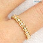 Unique Diamond Eternity Wedding band, vintage inspired eternity ring