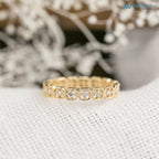 Unique Diamond Eternity Wedding band, vintage inspired eternity ring