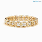 Unique Diamond Eternity Wedding band, vintage inspired eternity ring