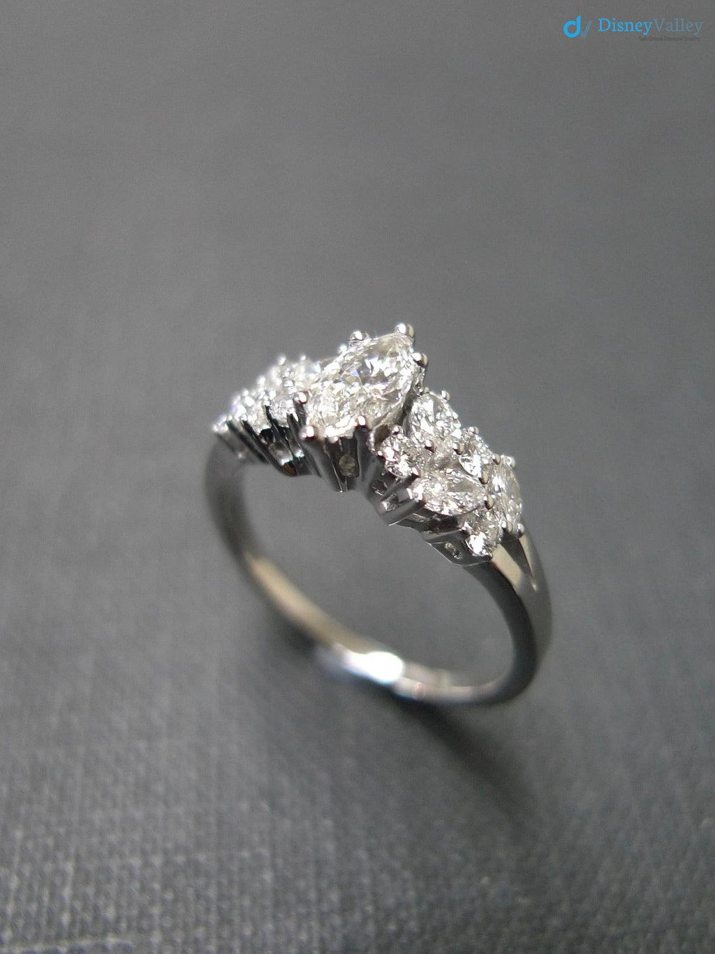 Marquise Diamond Unique Women Best Man Made Lab Grown Diamond Engagement Ring - DisneyValley 