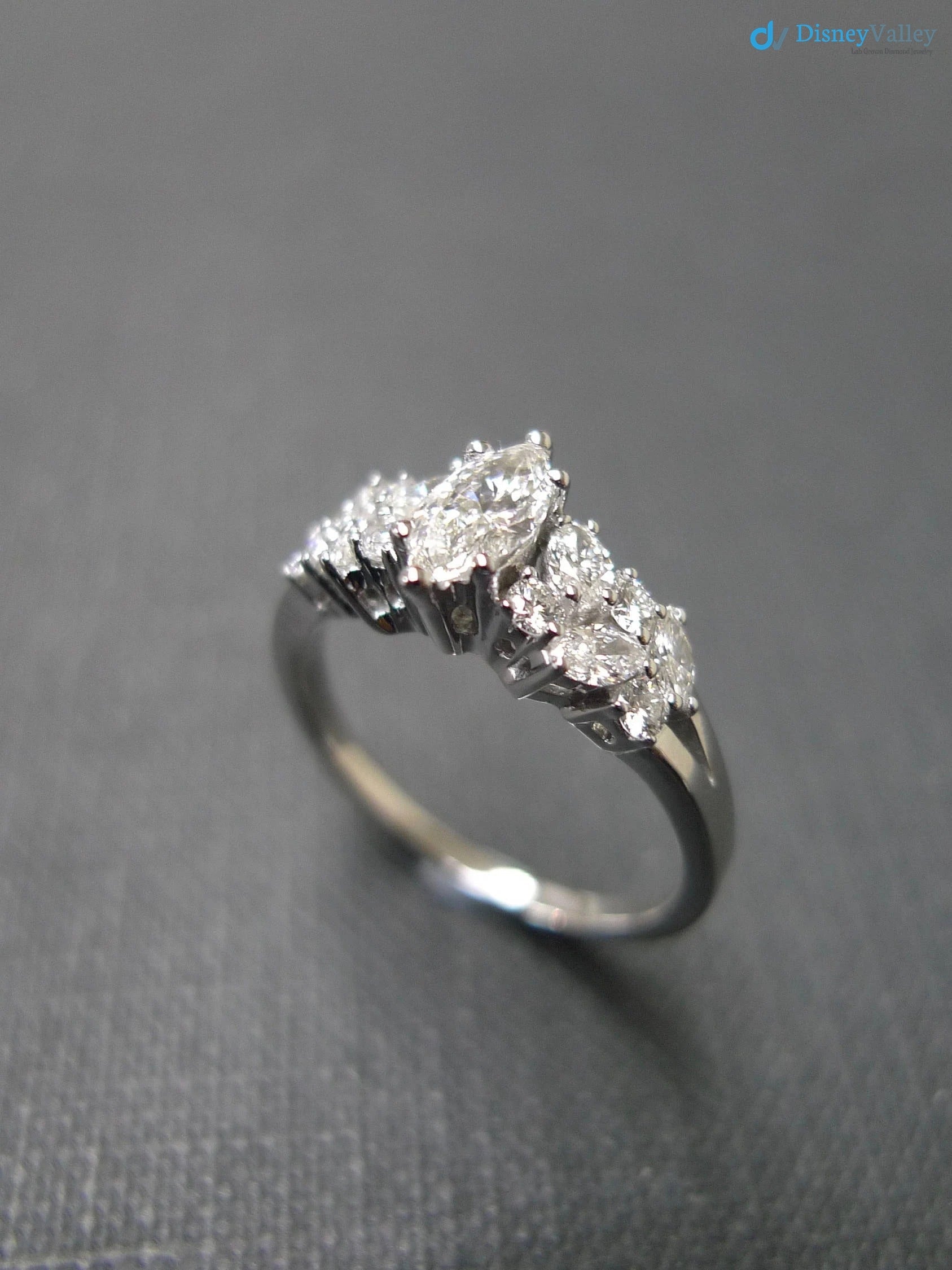 Marquise Diamond Unique Women Best Man Made Lab Grown Diamond Engagement Ring - DisneyValley 