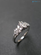 Marquise Diamond Unique Women Best Man Made Lab Grown Diamond Engagement Ring - DisneyValley 