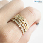 Alternating diamond eternity wedding band, Art Deco Diamond Eternity Ring