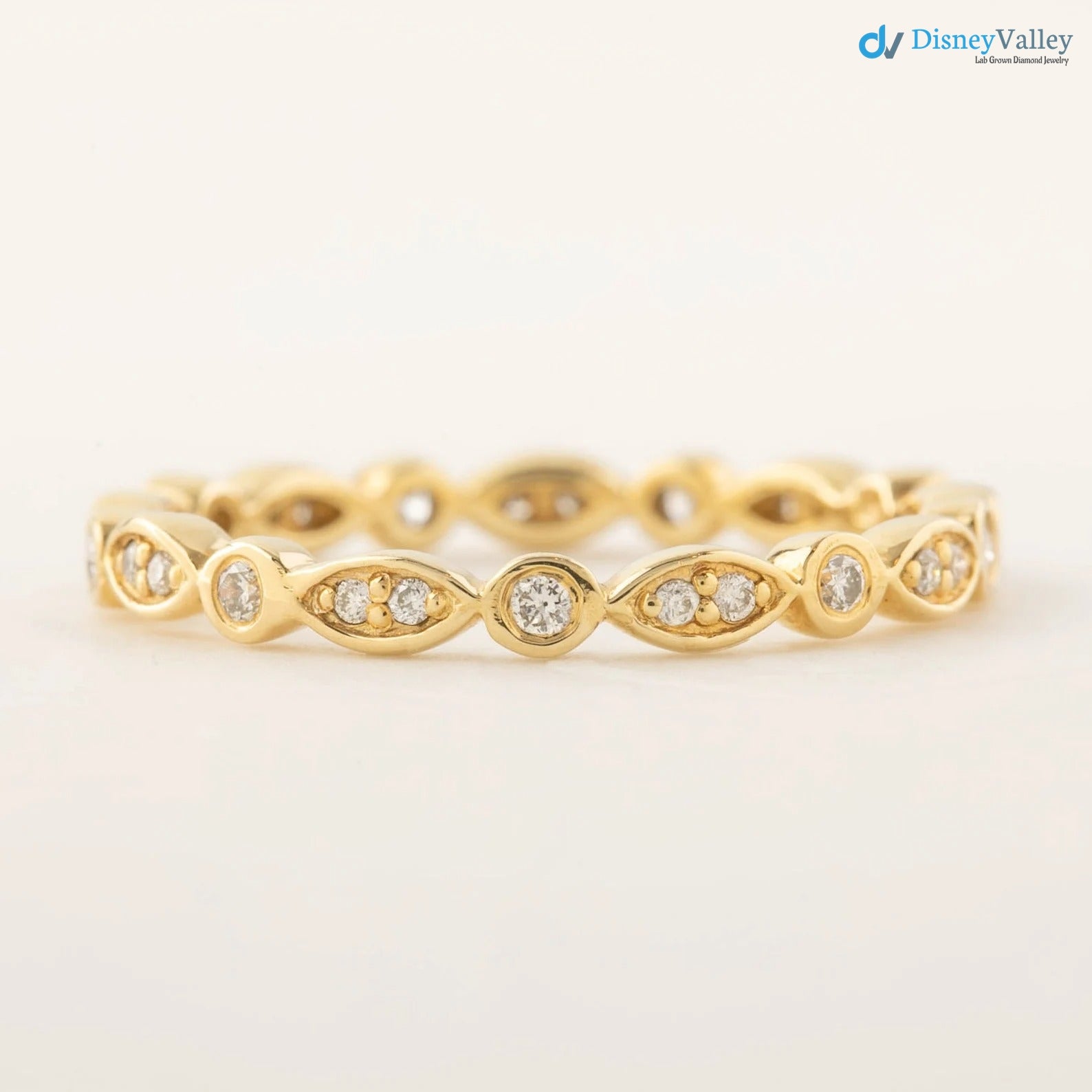 Alternating diamond eternity wedding band, Art Deco Diamond Eternity Ring Main image