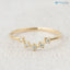 Diamond curved nesting wedding ring, v shape wedding band, diamond crown ring