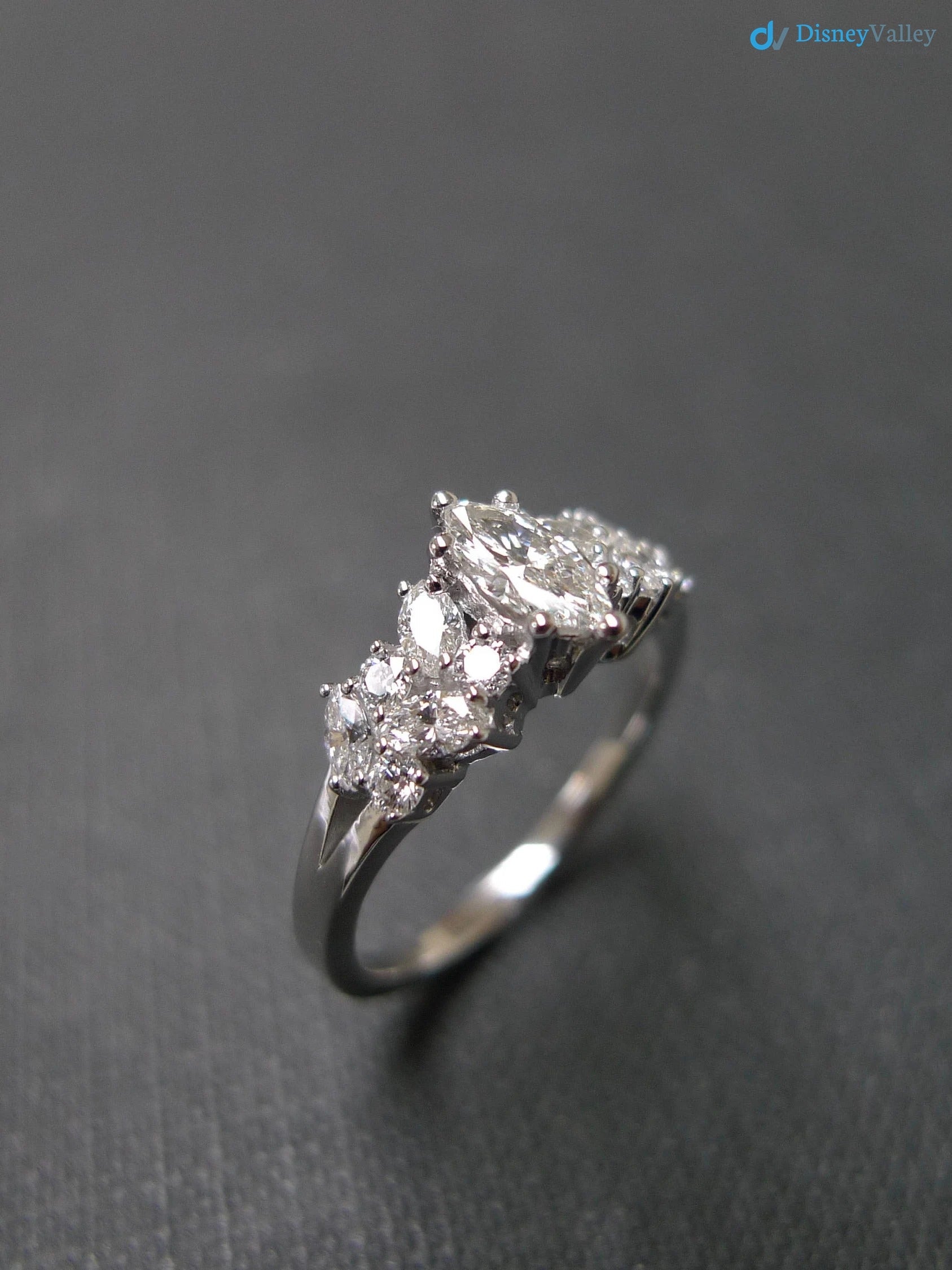 Marquise Diamond Unique Women Best Man Made Lab Grown Diamond Engagement Ring - DisneyValley 