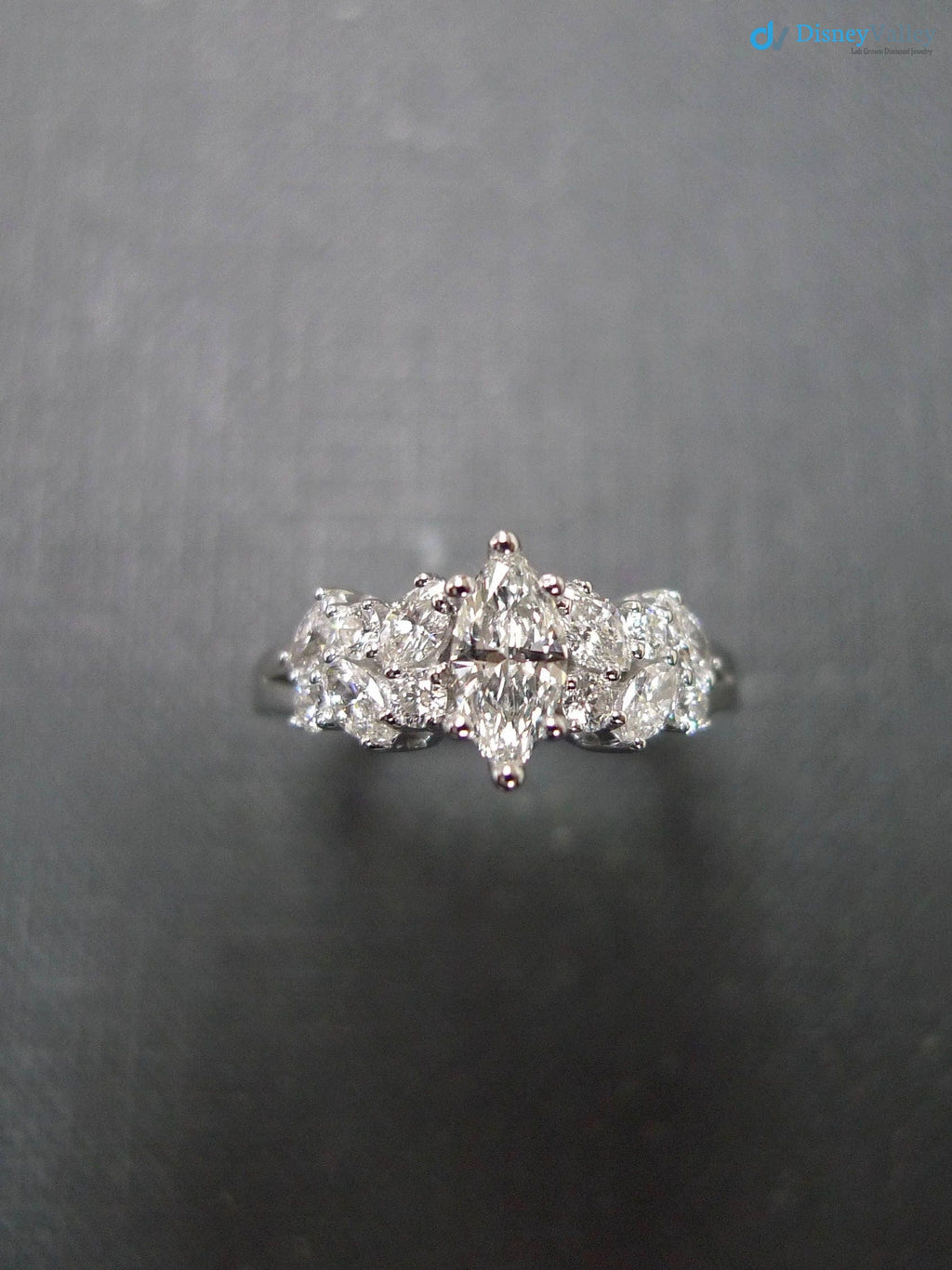 Marquise Diamond Unique Women Best Man Made Lab Grown Diamond Engagement Ring - DisneyValley 